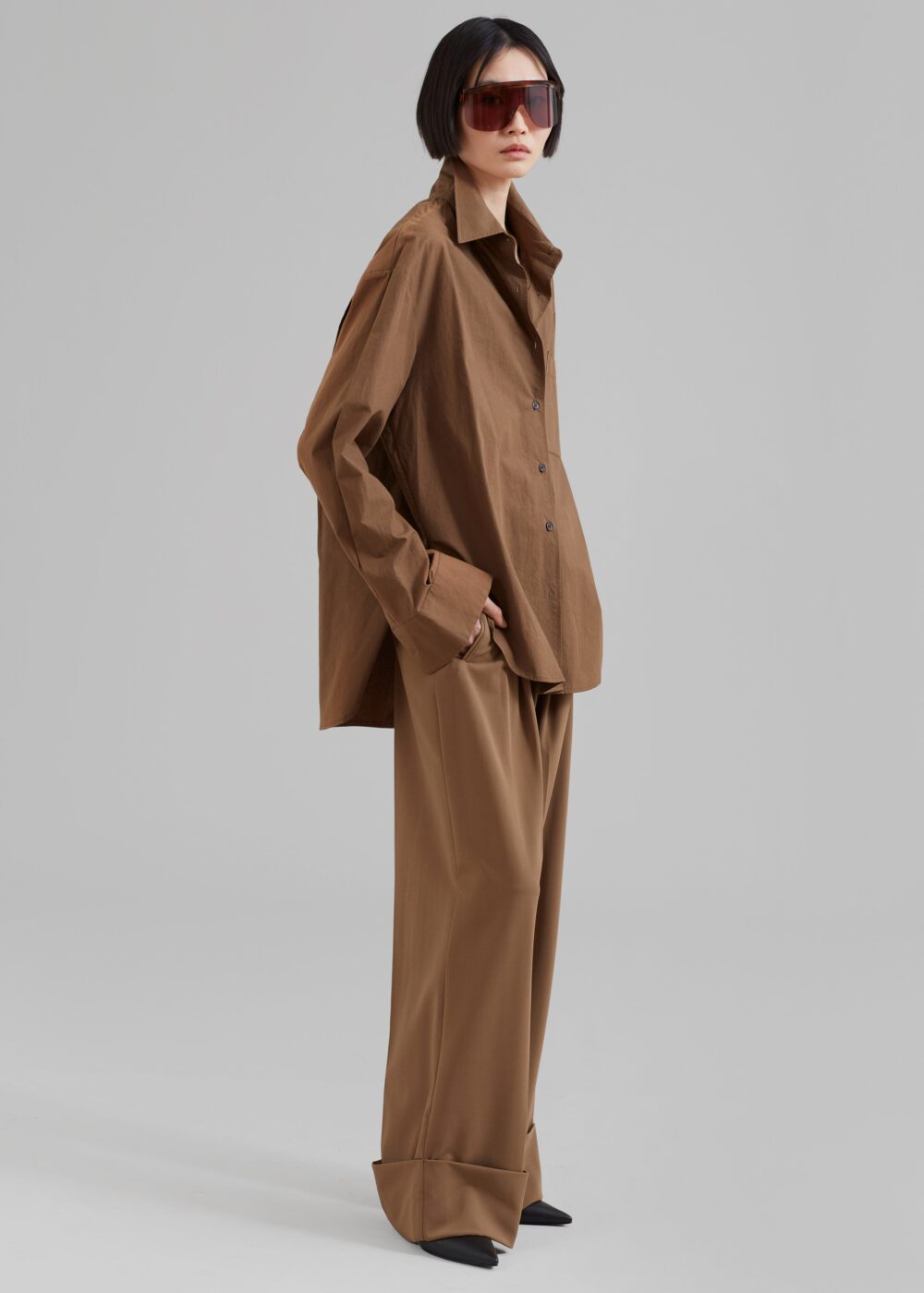 Lui Organic Cotton Shirt - Chocolate - Image 4