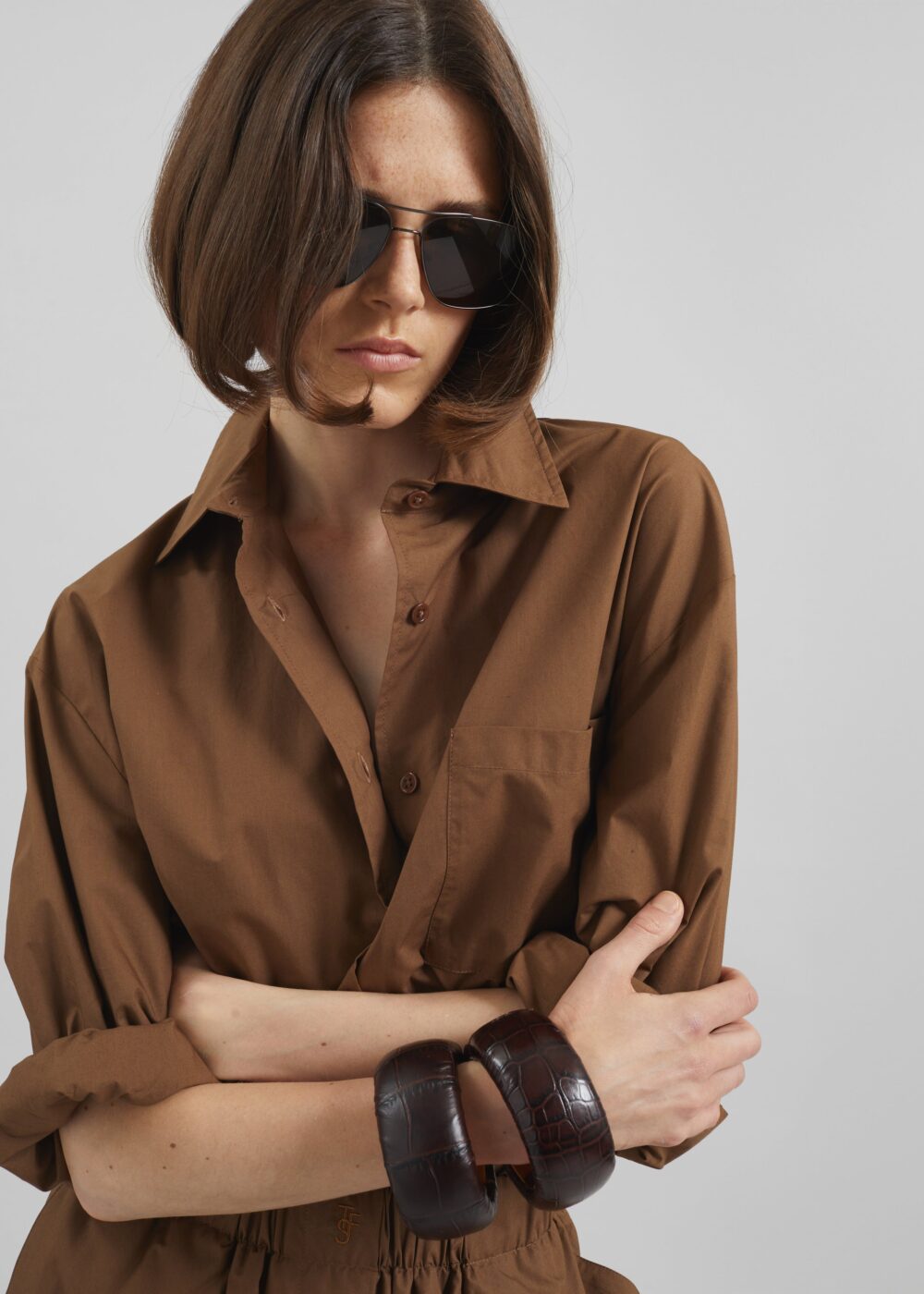Lui Organic Cotton Shirt - Chocolate - Image 5