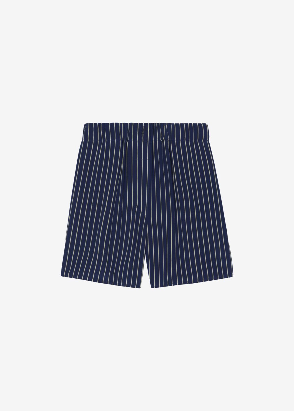Lui Striped Boxer Shorts - Navy/Beige Pinstripe - Image 6