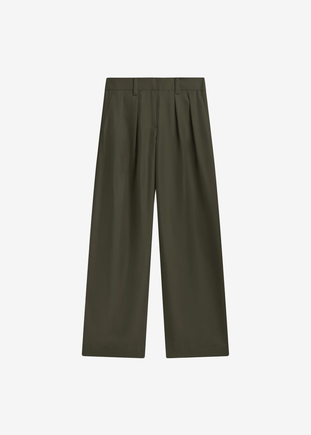 Marfa Pleated Silk Trousers - Khaki - Image 8