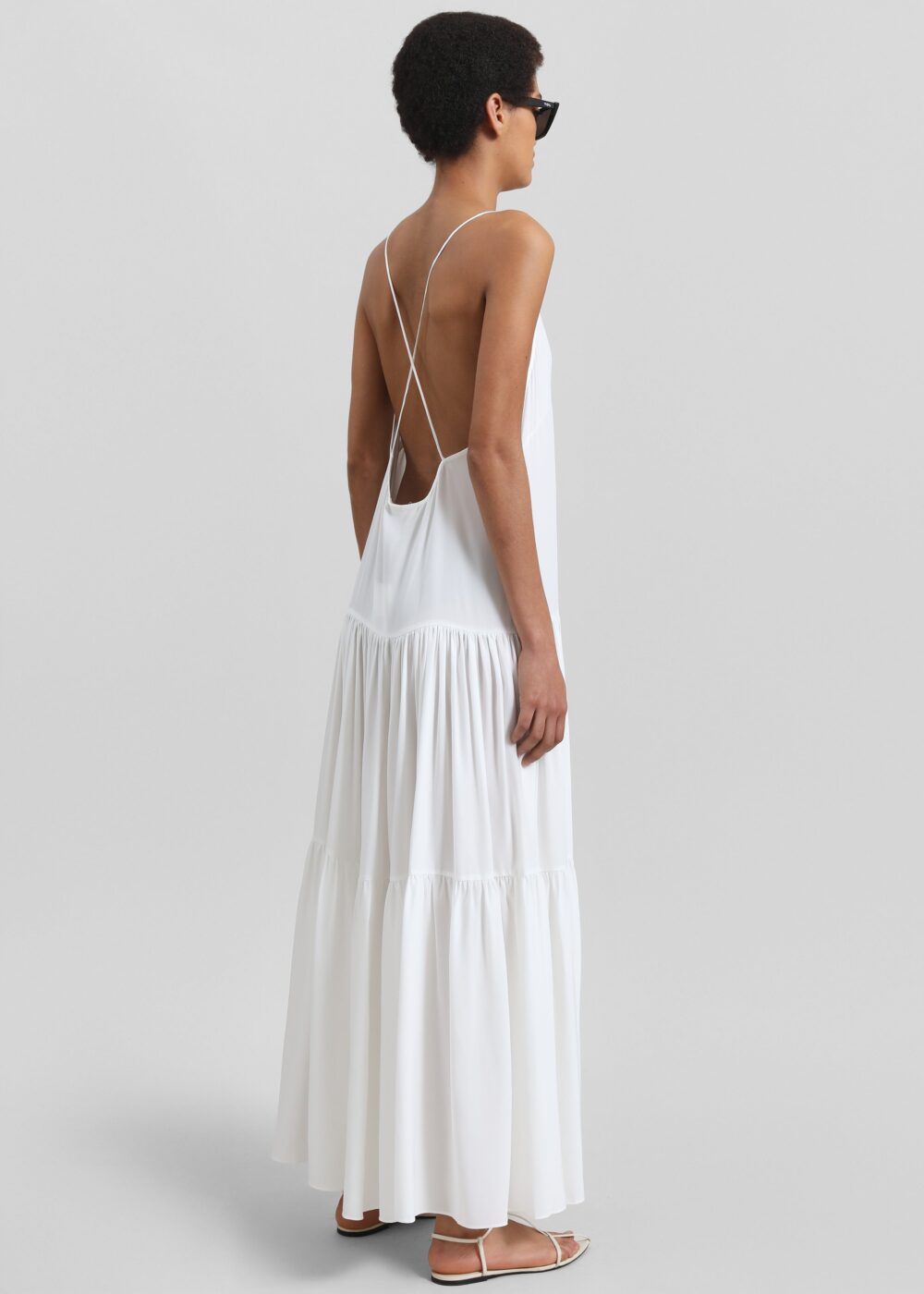 Matin Silk Tiered Dress - Natural - Image 9