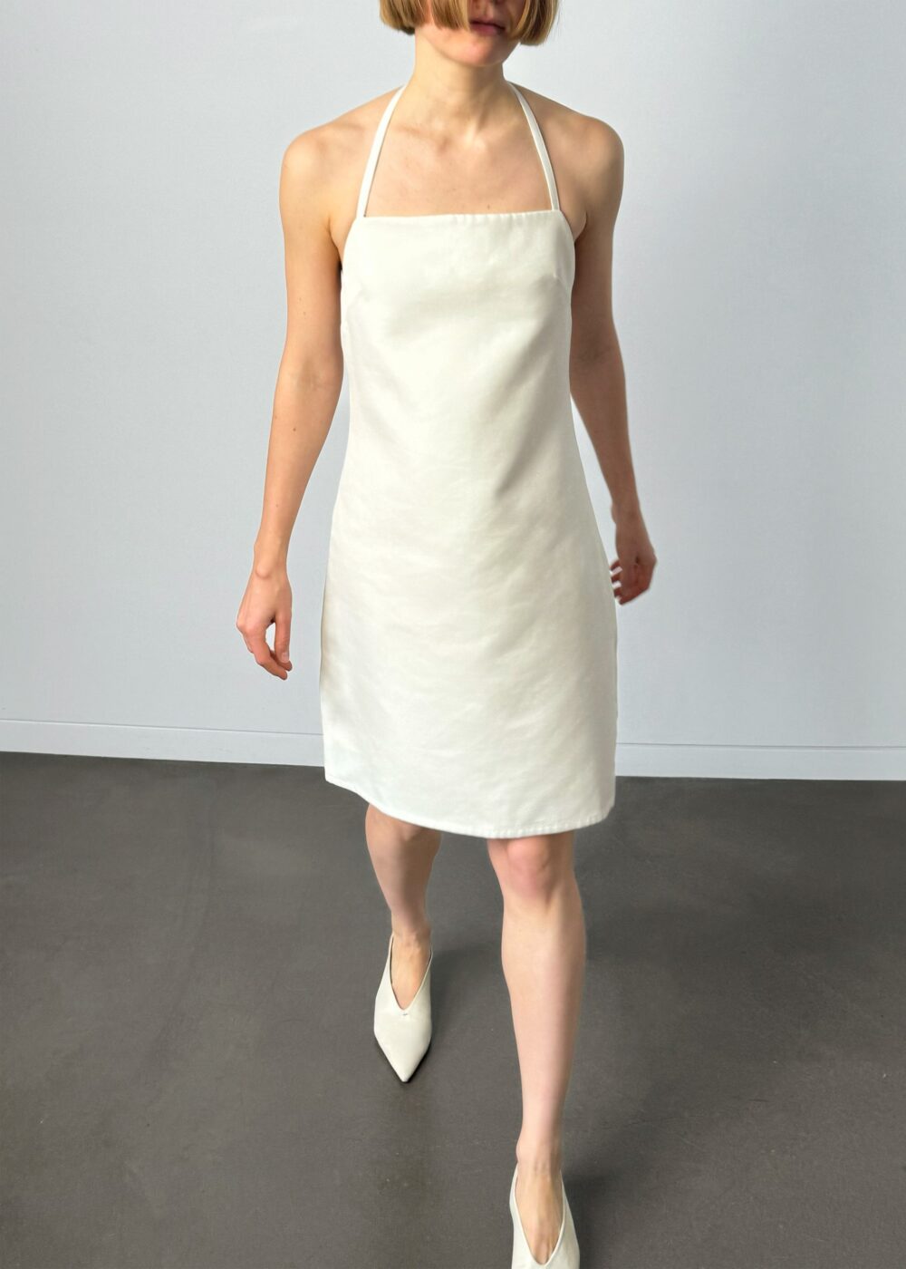 Matin Twill Halter Mini Dress - Natural - Image 4