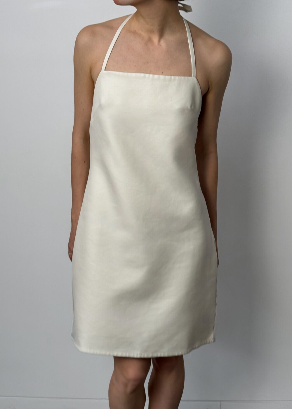 Matin Twill Halter Mini Dress - Natural - Image 6