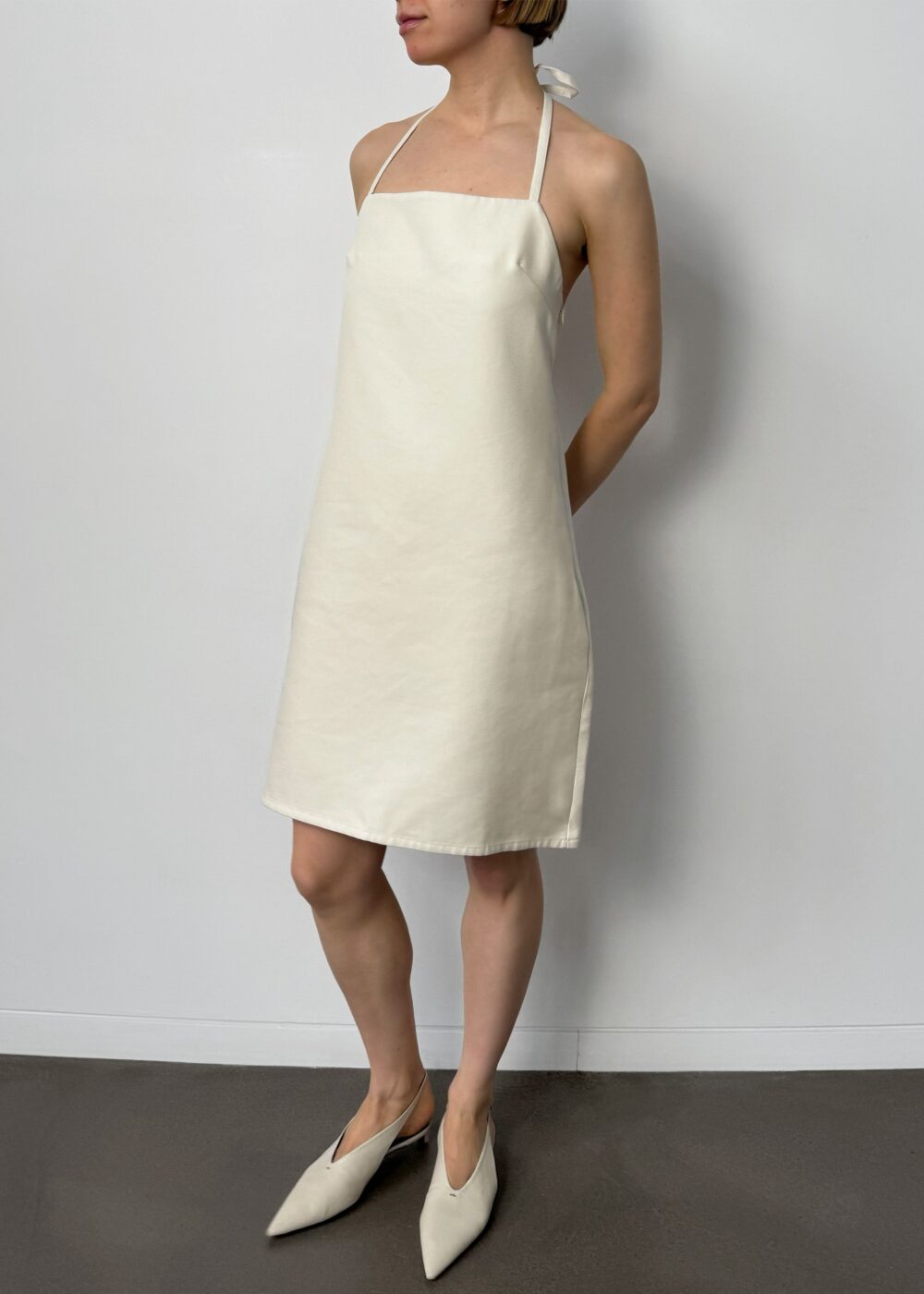 Matin Twill Halter Mini Dress - Natural - Image 7