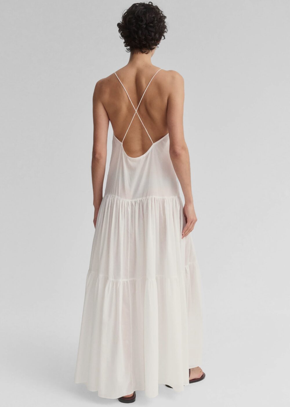 Matin Tiered Cotton Dress - White - Image 3