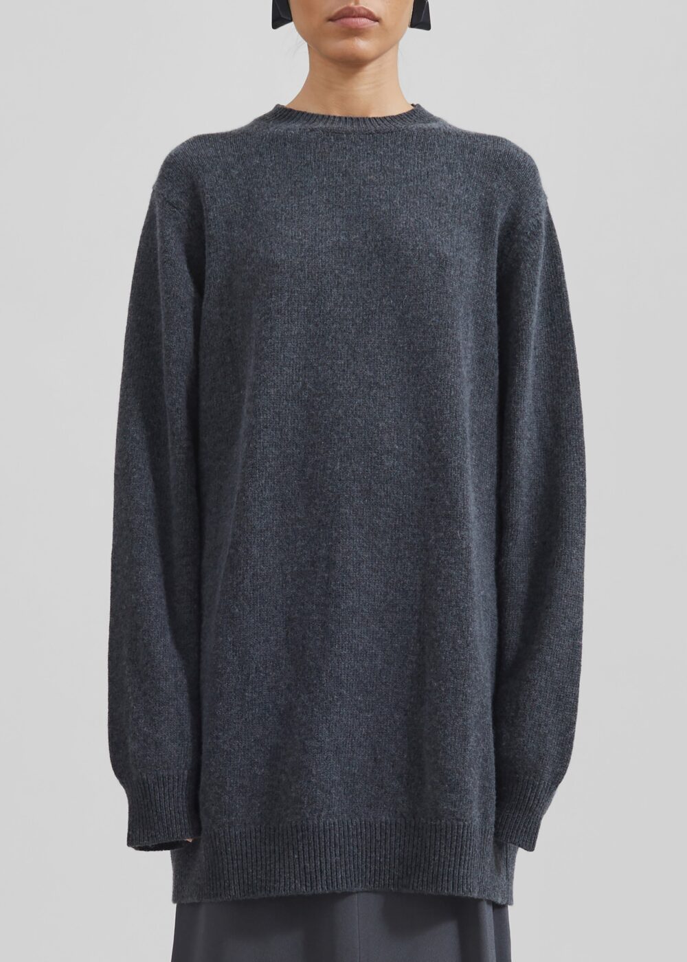 Maxime Knit Sweater Dress - Dark Grey Melange - Image 3