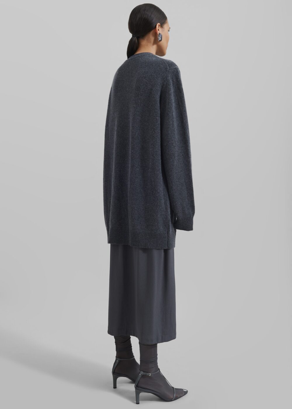 Maxime Knit Sweater Dress - Dark Grey Melange - Image 9