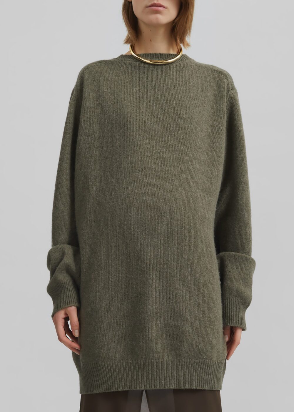 Maxine Knit Sweater Dress - Khaki - Image 3