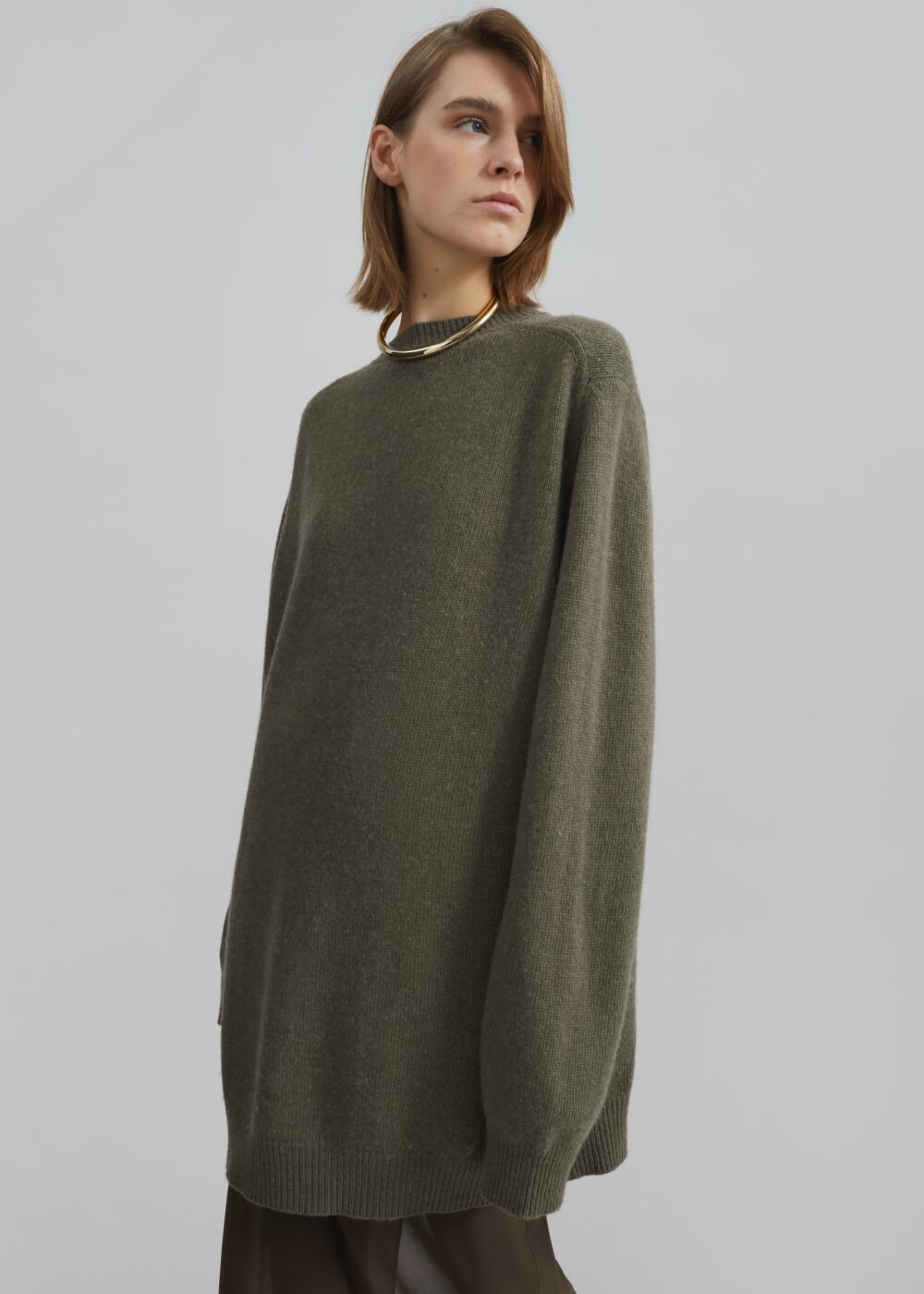 Maxine Knit Sweater Dress - Khaki - Image 5
