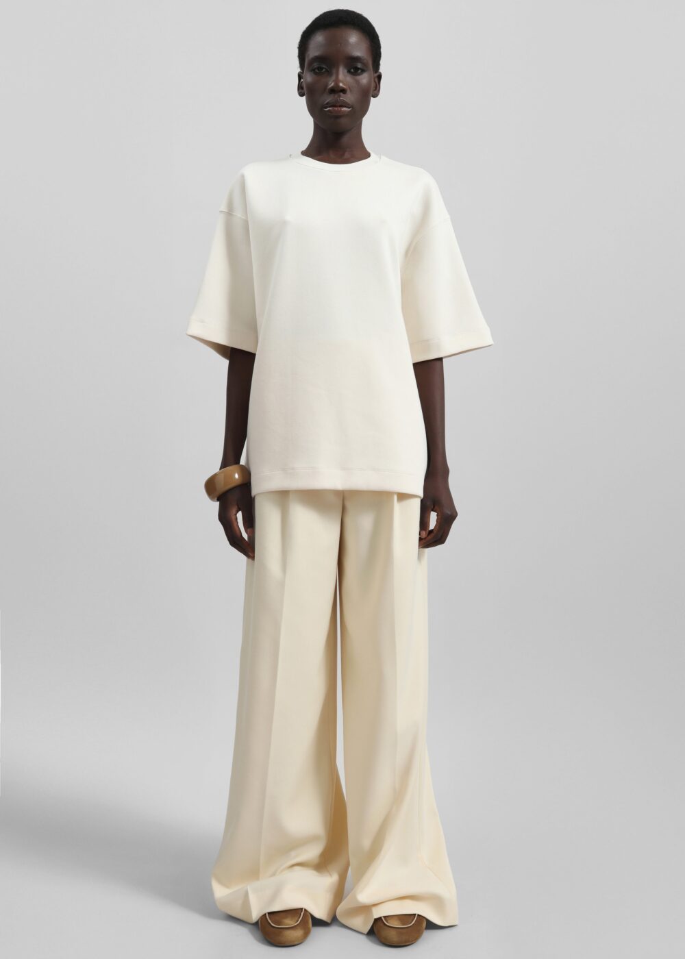Melor Oversized T-Shirt - Cream - Image 4