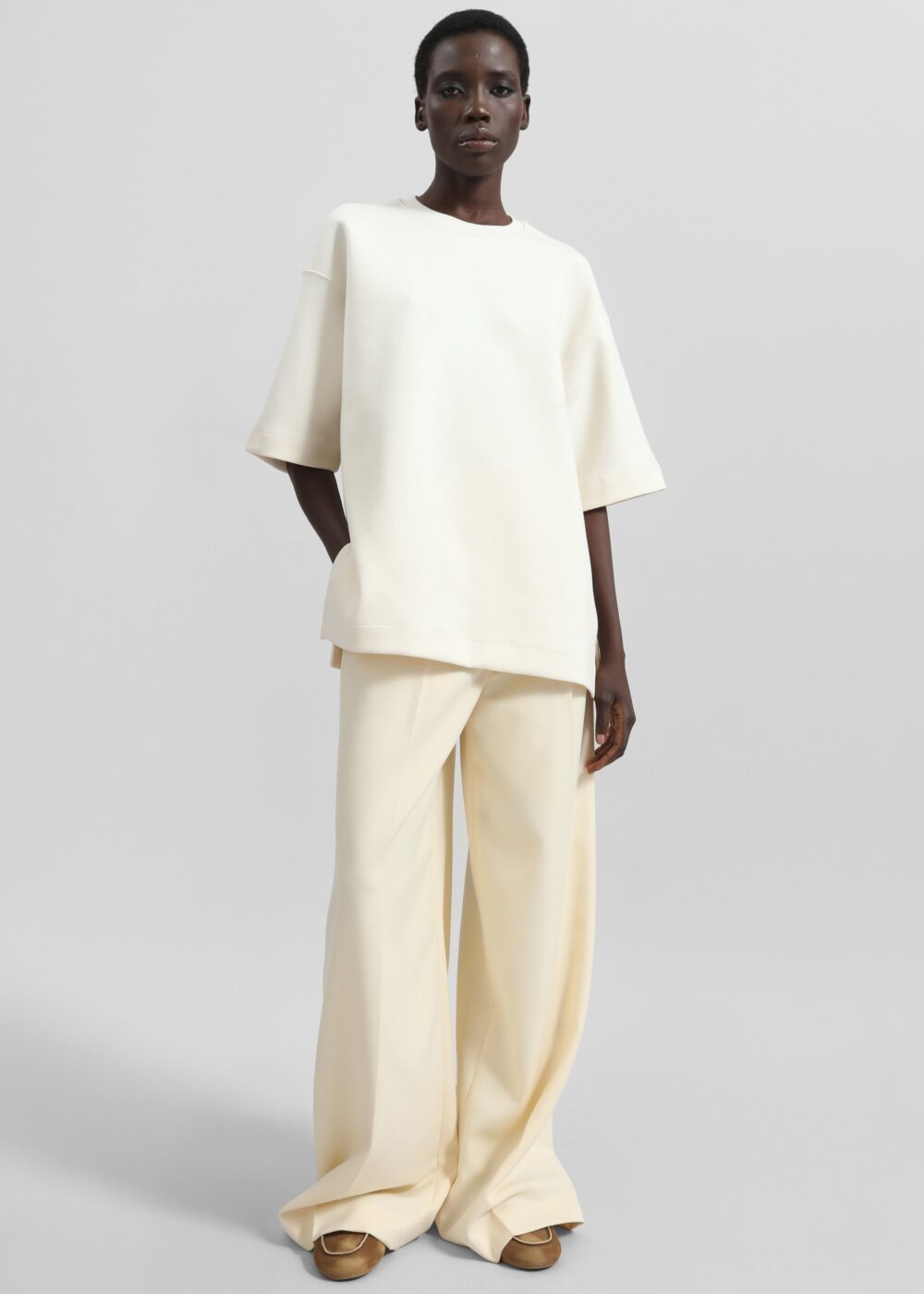 Melor Oversized T-Shirt - Cream - Image 3