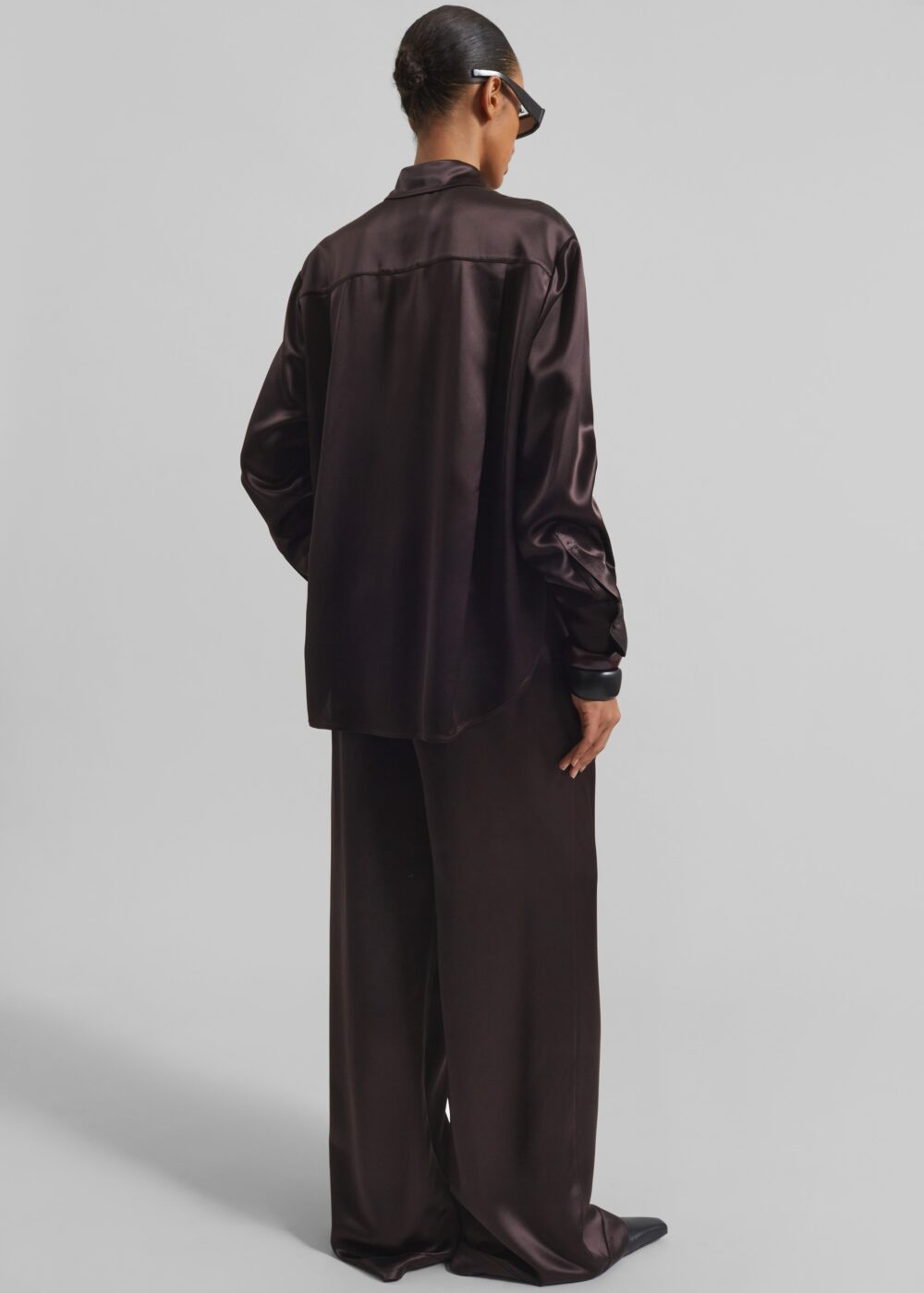 Mirca Satin Elastic Pants - Brown - Image 6