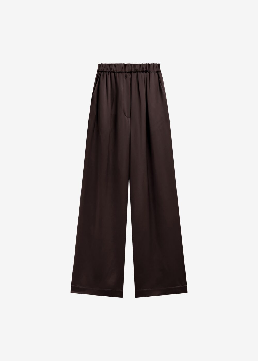 Mirca Satin Elastic Pants - Brown - Image 7
