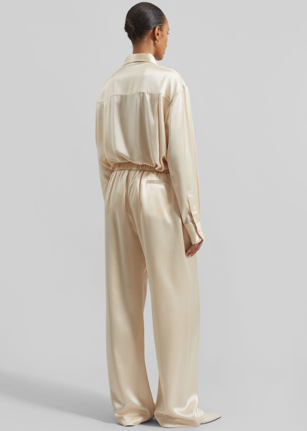 Mirca Satin Elastic Pants - Champagne - Image 7