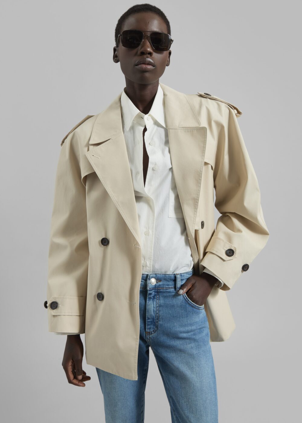 Mysen Short Convertible Trench - Ecru - Image 4