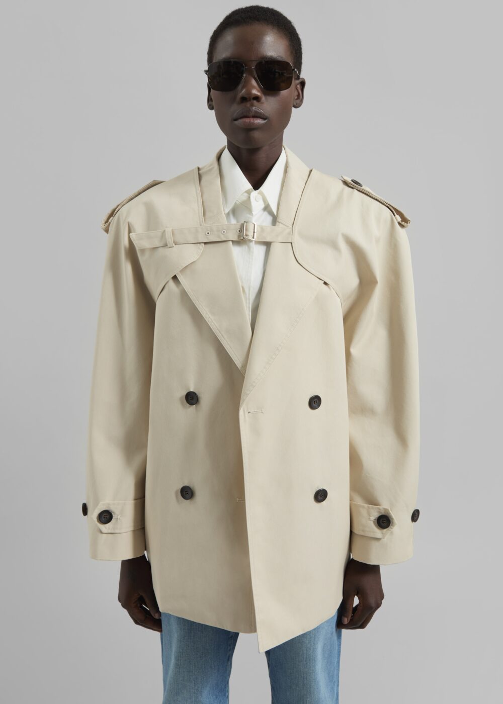 Mysen Short Convertible Trench - Ecru - Image 8