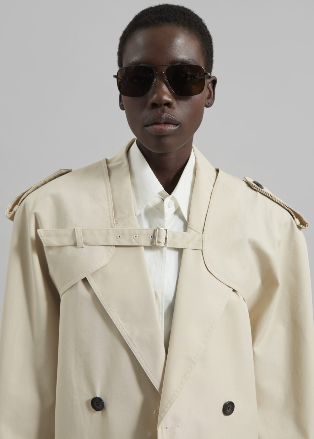 Mysen Short Convertible Trench - Ecru - Image 6