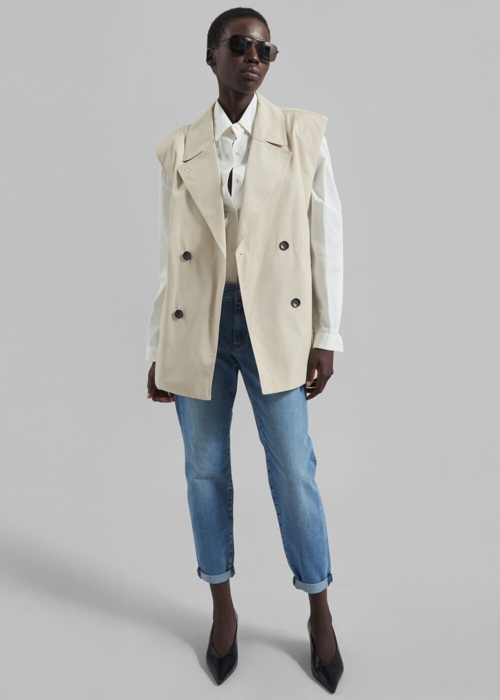 Mysen Short Convertible Trench - Ecru - Image 7