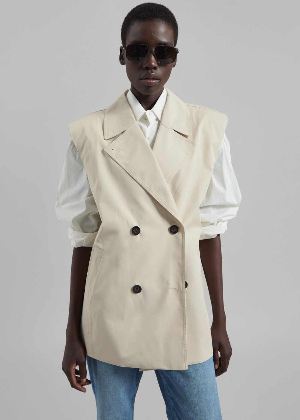 Mysen Short Convertible Trench - Ecru - Image 3