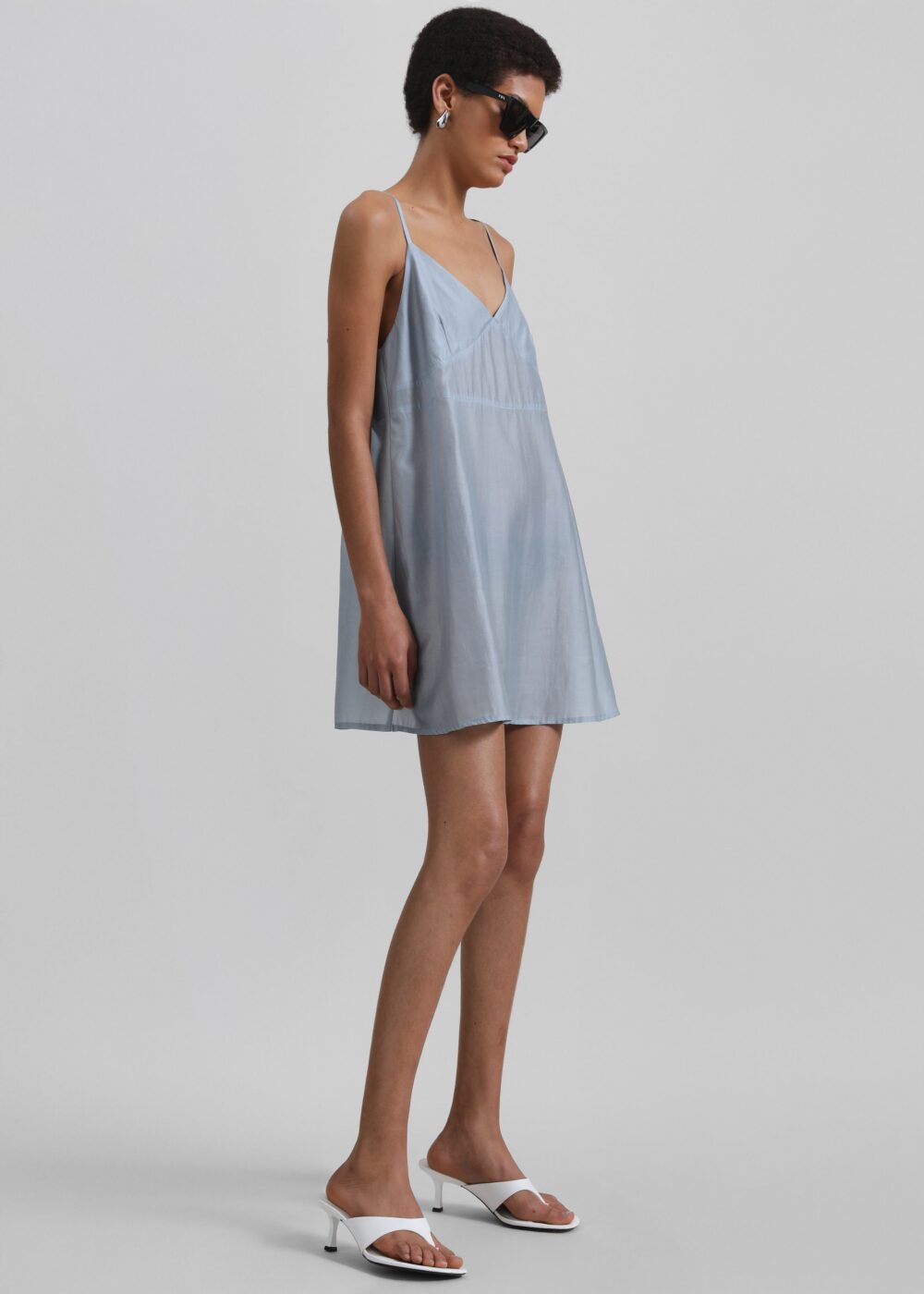 Noli Slip Mini Dress - Dusty Blue - Image 3