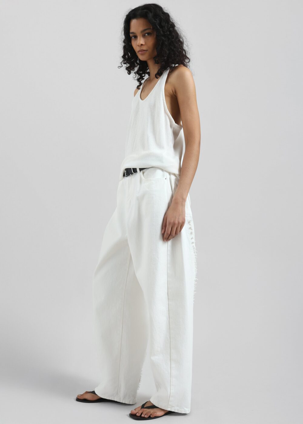 Nox Ribbed Tank Top - White - Image 4