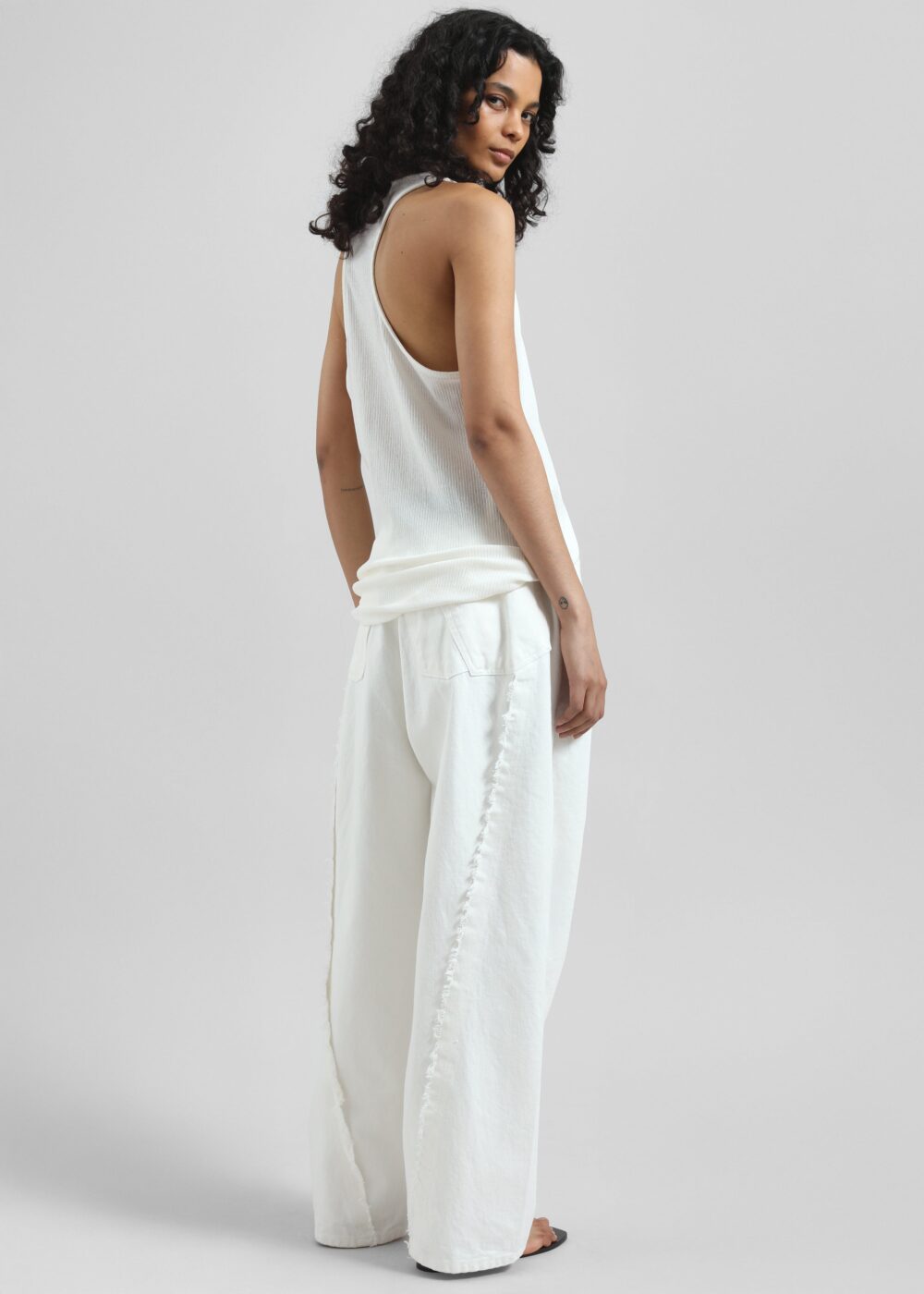 Nox Ribbed Tank Top - White - Image 6