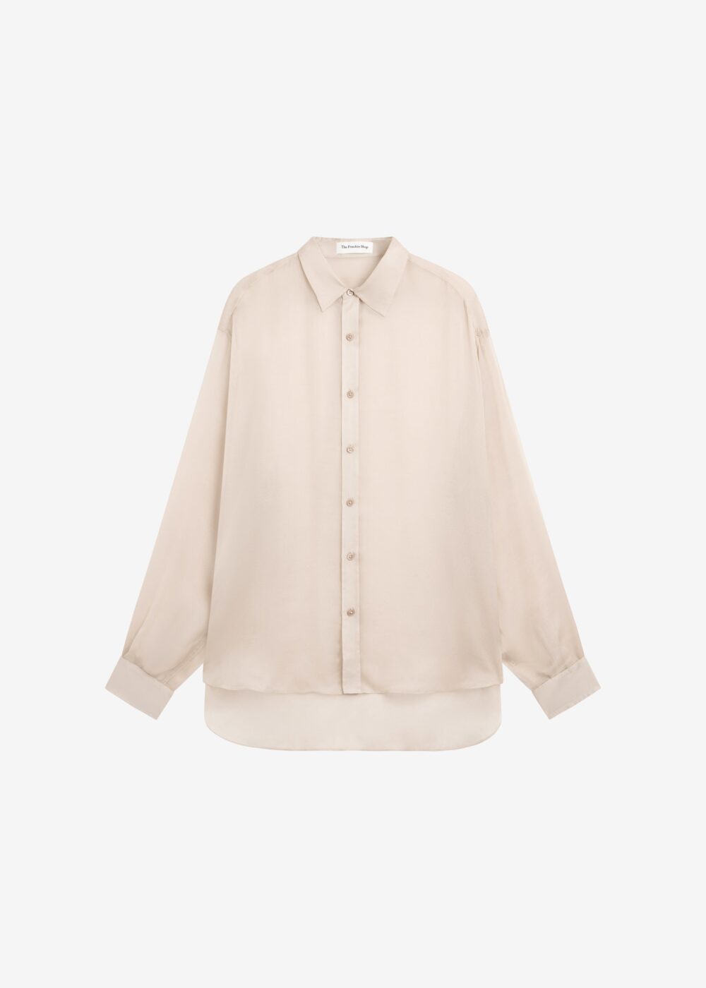 Oria Sheer Silk Chiffon Shirt - Beige - Image 11