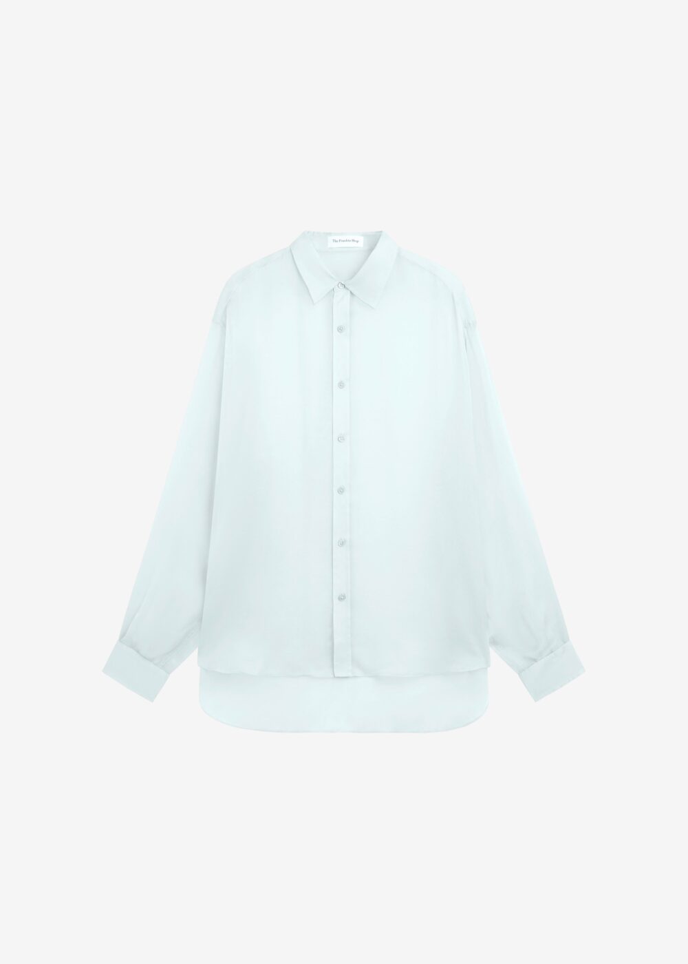 Oria Sheer Silk Chiffon Shirt - Pale Blue - Image 9