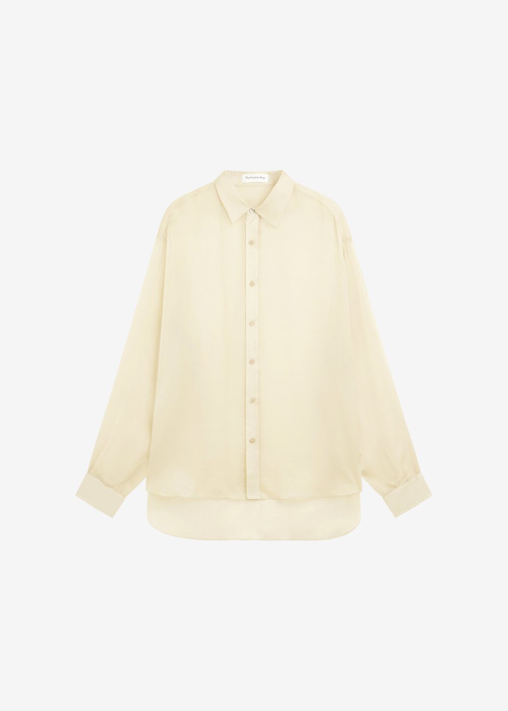 Oria Sheer Silk Chiffon Shirt - Pale Yellow - Image 11