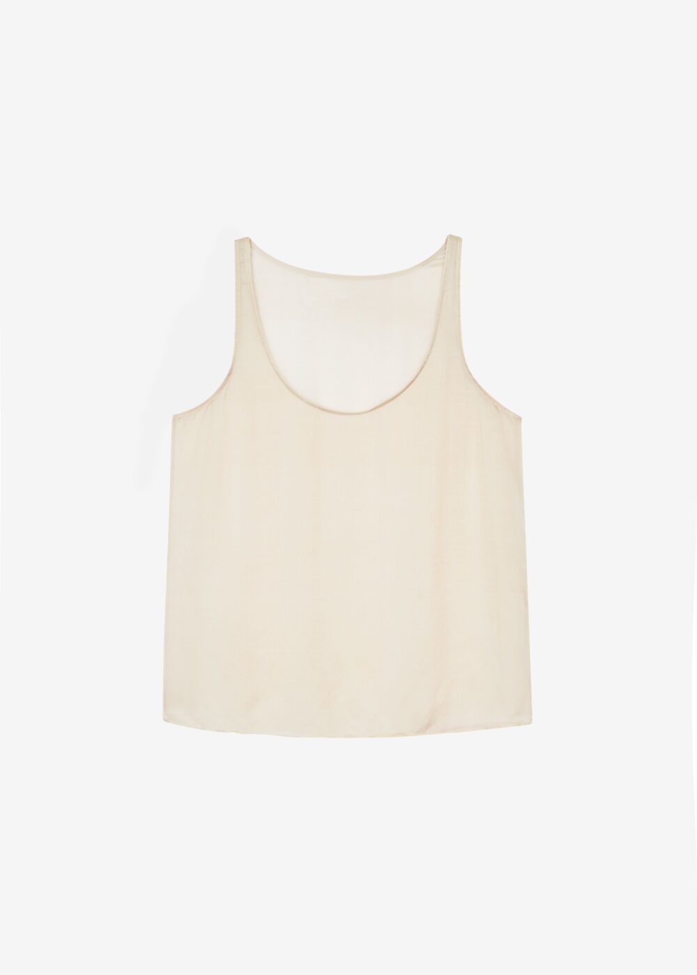 Oria Sheer Silk Chiffon Tank - Beige - Image 7