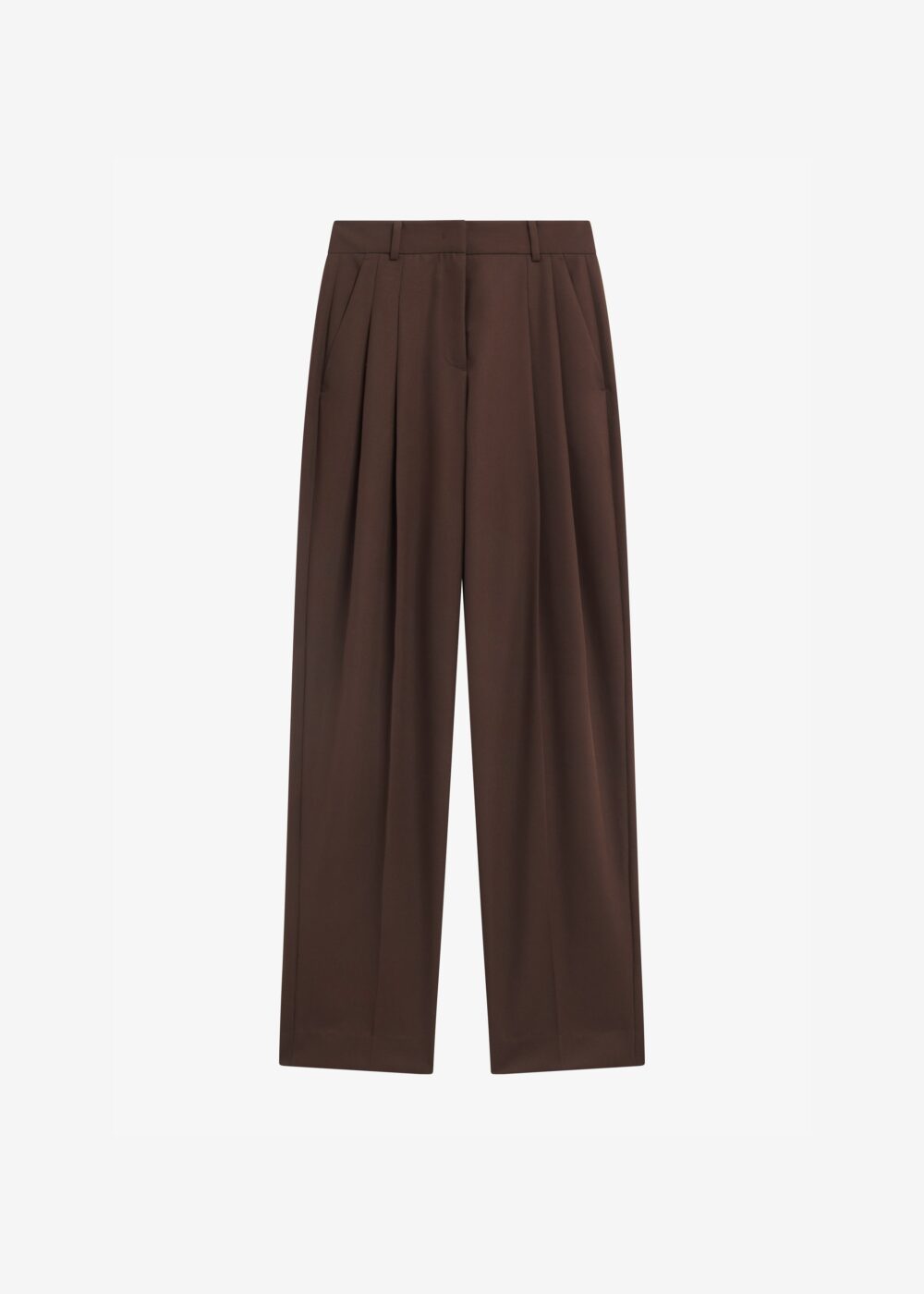 Gelso Pleated Twill Trousers - Brown - Image 8