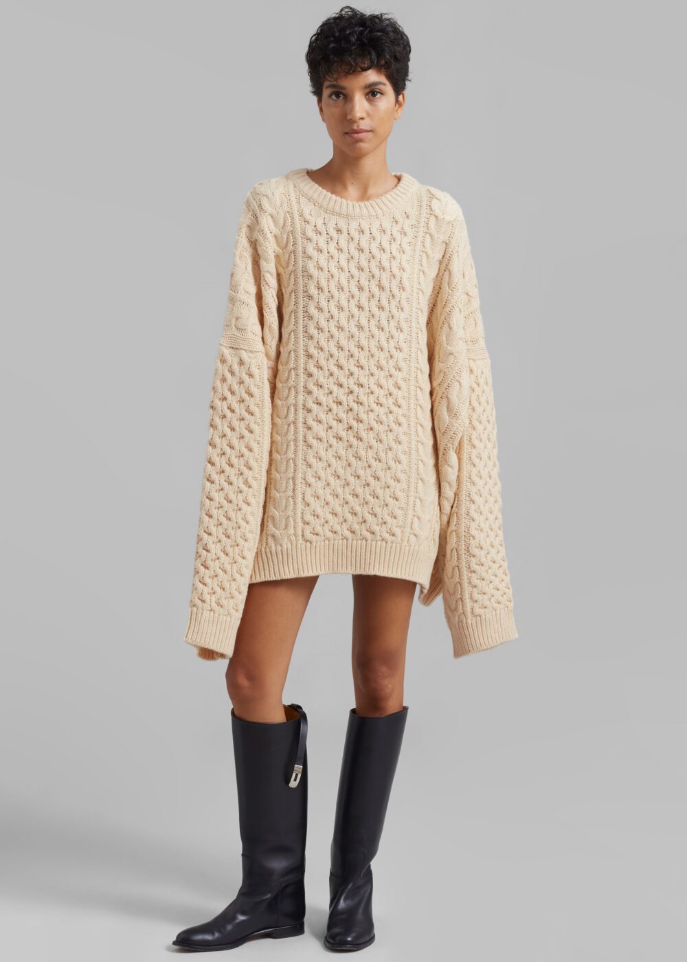 Pailey Braided Sweater - Cream - Image 5