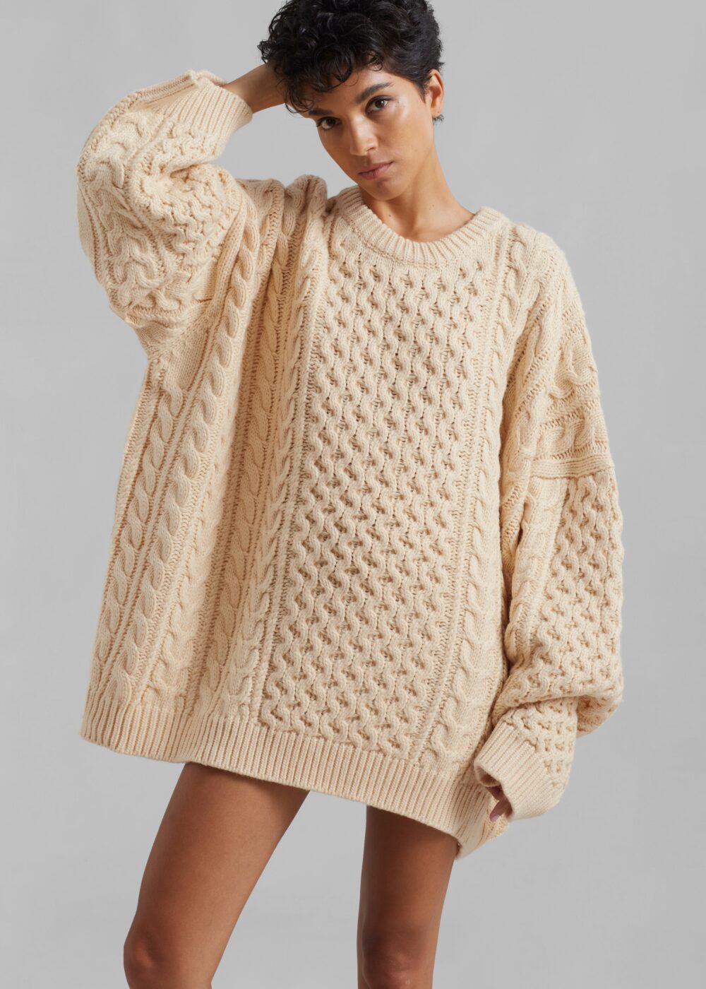Pailey Braided Sweater - Cream - Image 3
