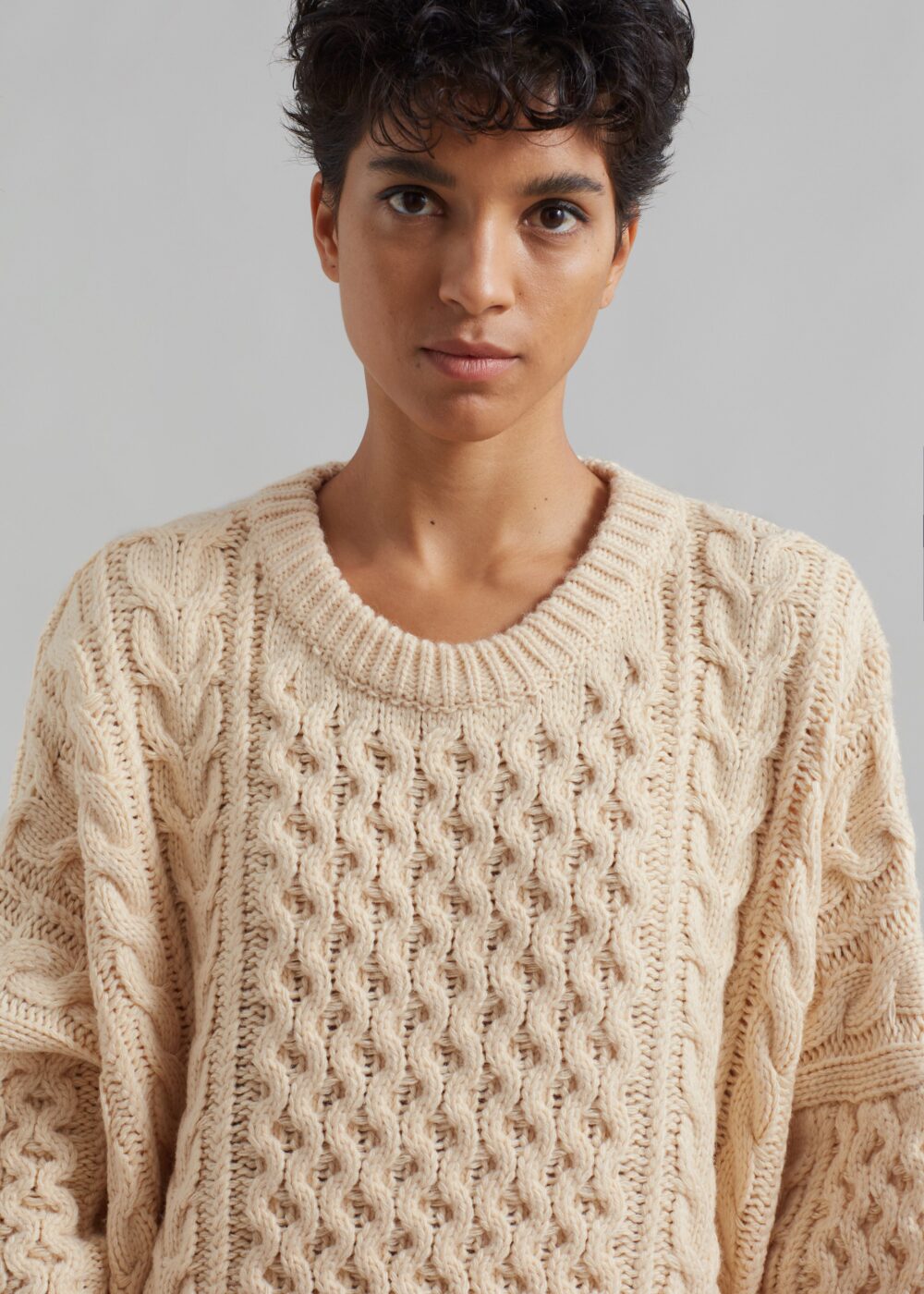 Pailey Braided Sweater - Cream - Image 4