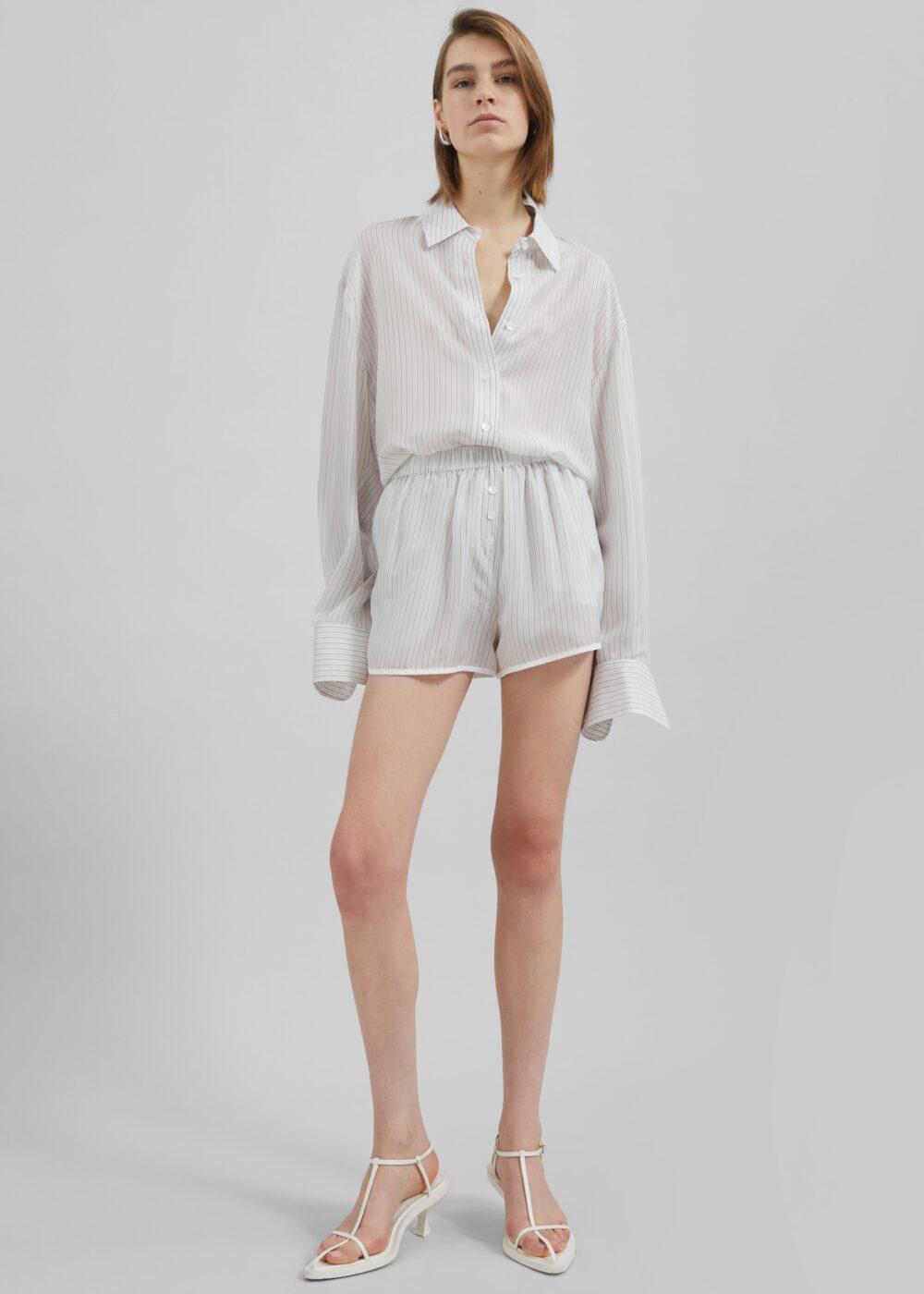 Peri Double Striped Shirt - White/Black Stripe - Image 5