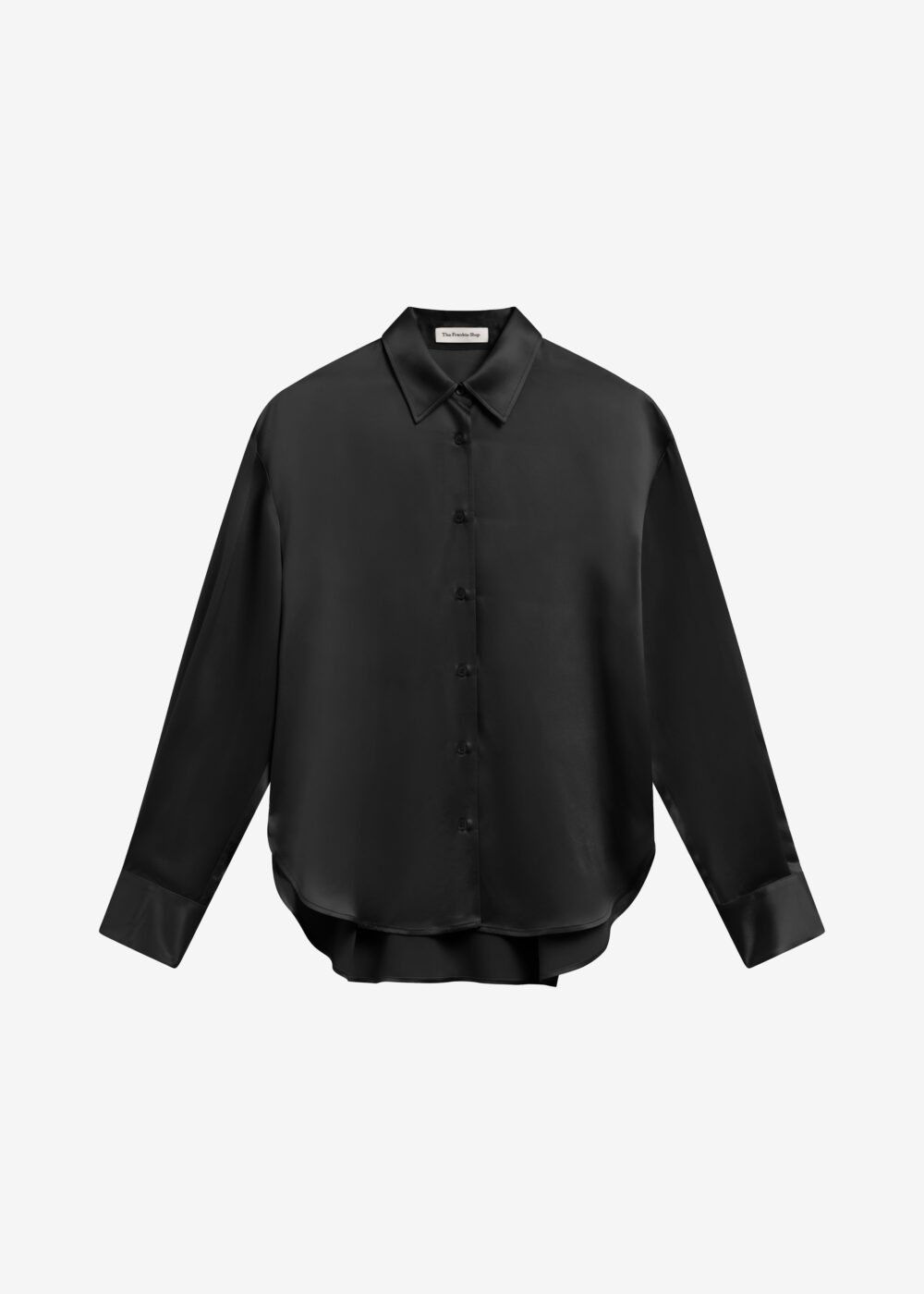 Peri Satin Shirt - Black - Image 6