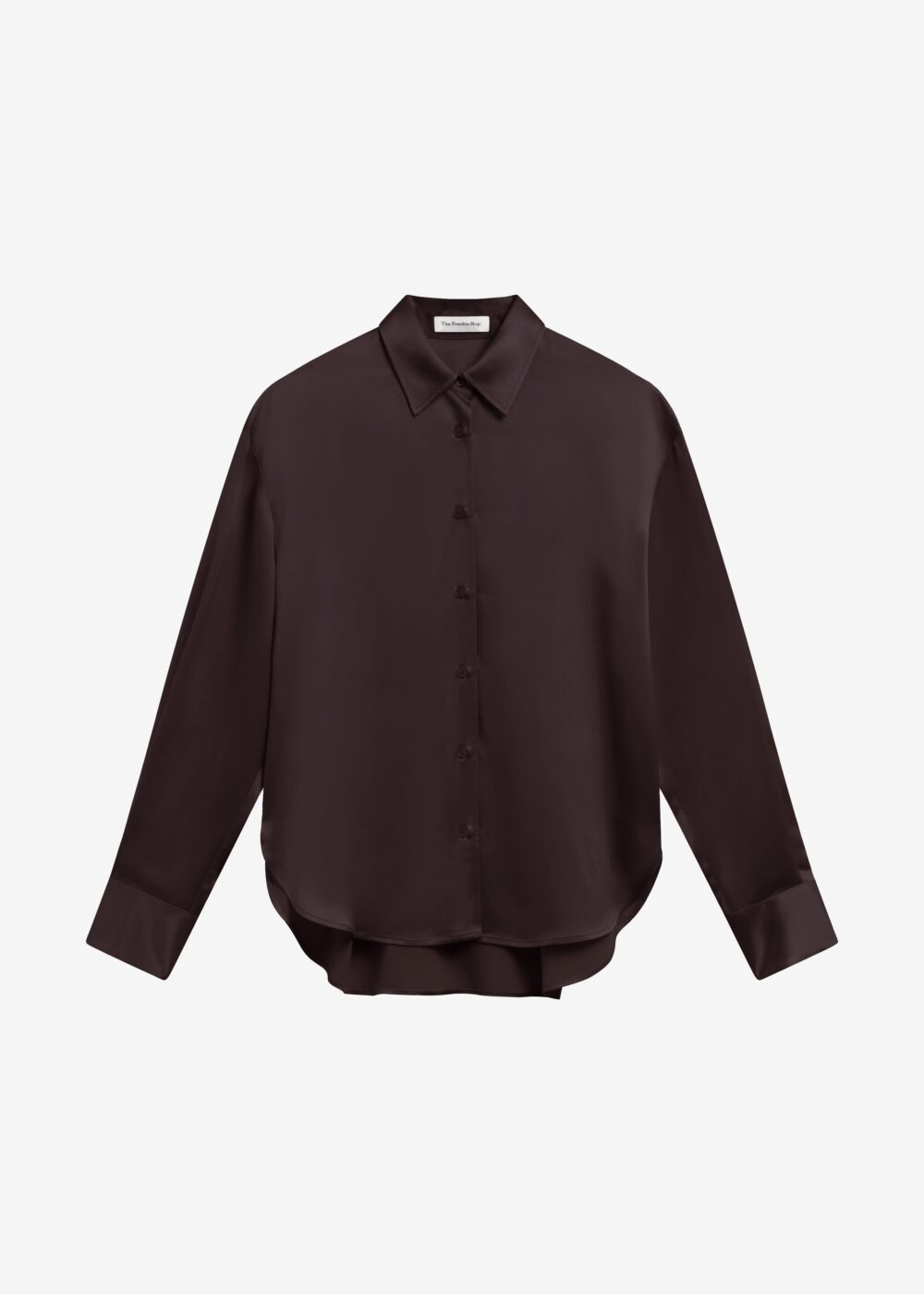 Peri Satin Shirt - Brown - Image 6