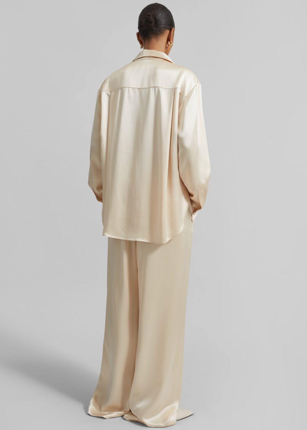 Peri Satin Shirt - Champagne - Image 5