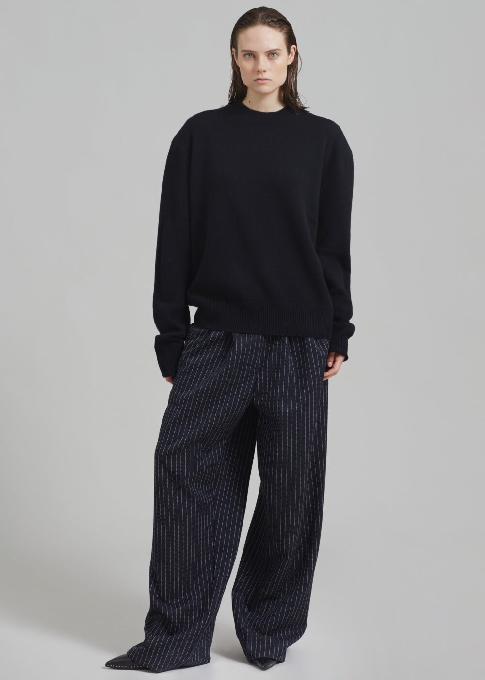 Rafaela Padded Knit Sweater - Black - Image 8