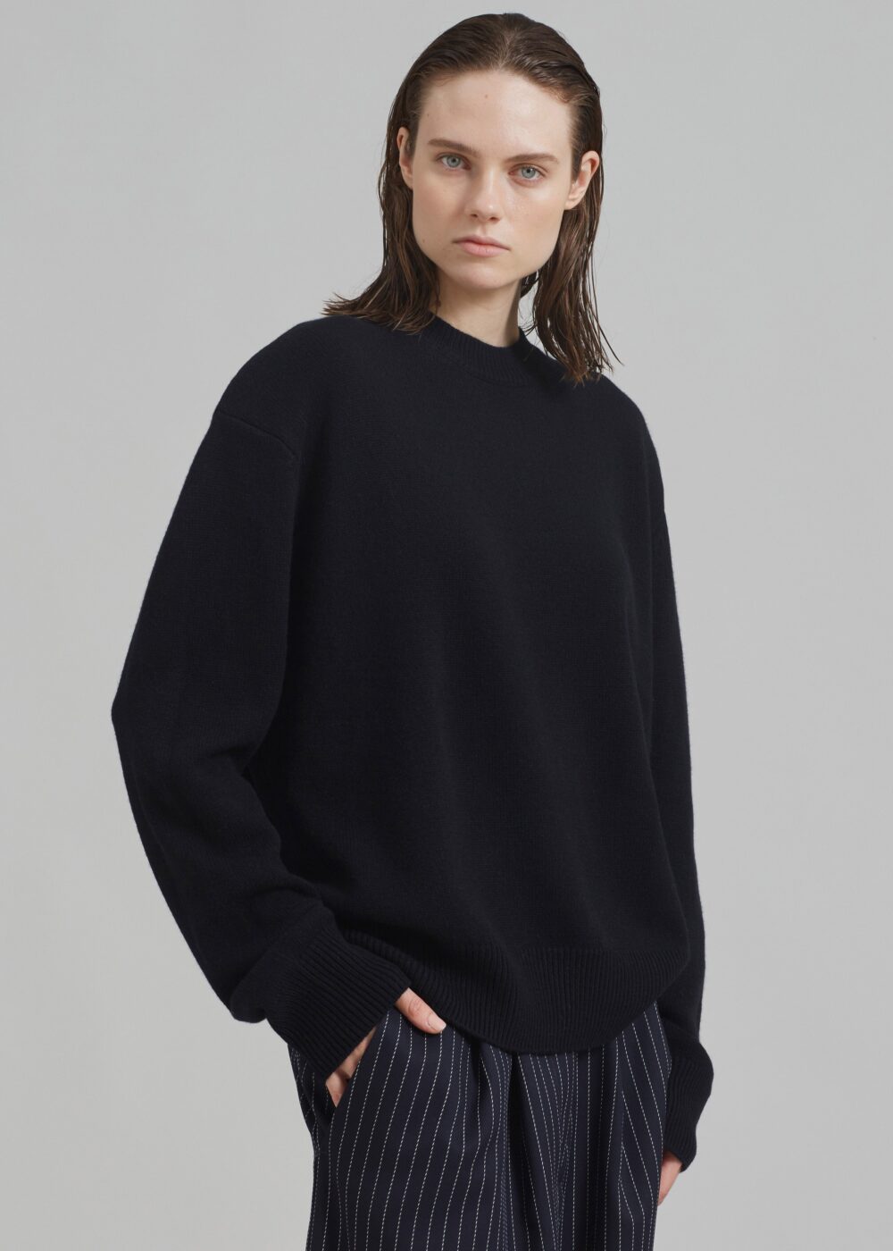 Rafaela Padded Knit Sweater - Black - Image 9