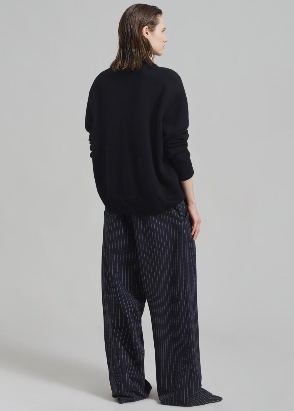 Rafaela Padded Knit Sweater - Black - Image 10