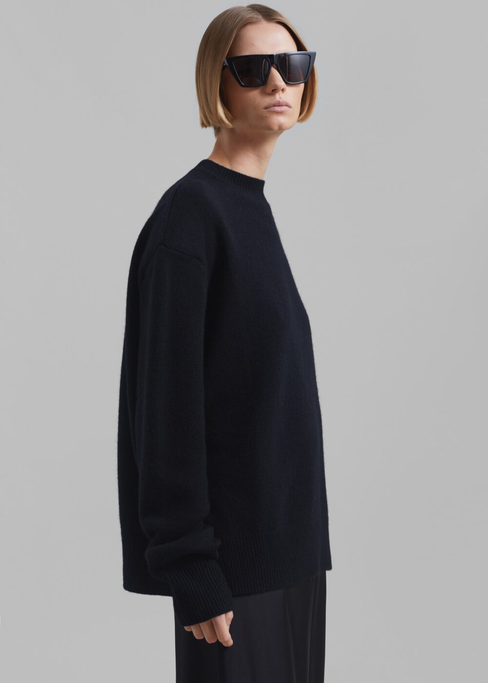 Rafaela Padded Knit Sweater - Black - Image 5