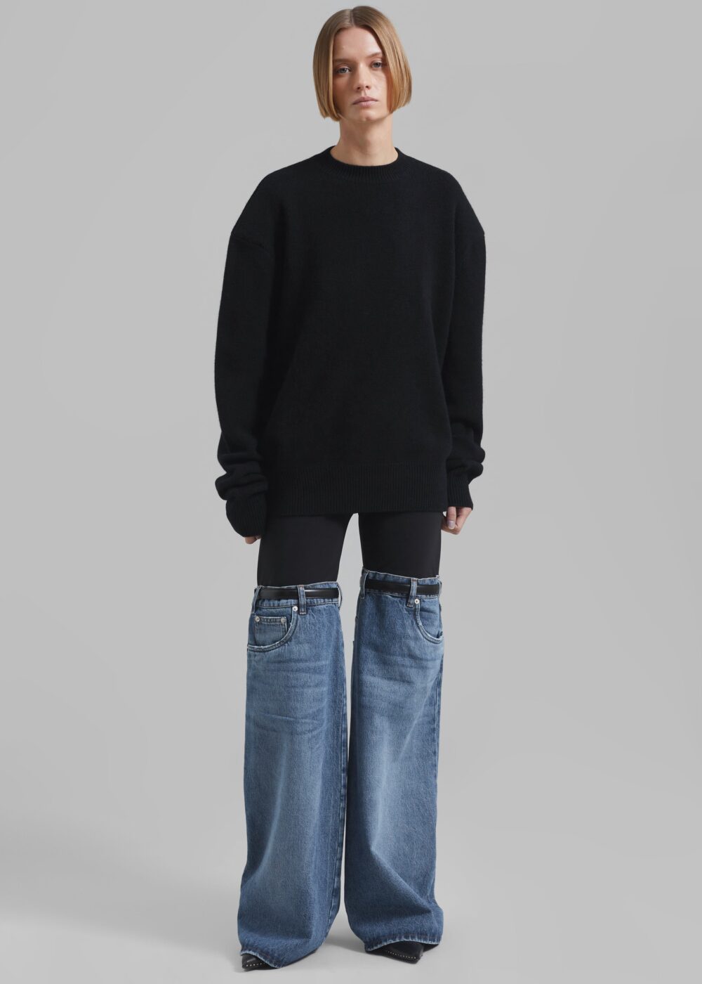 Rafaela Padded Knit Sweater - Black - Image 6