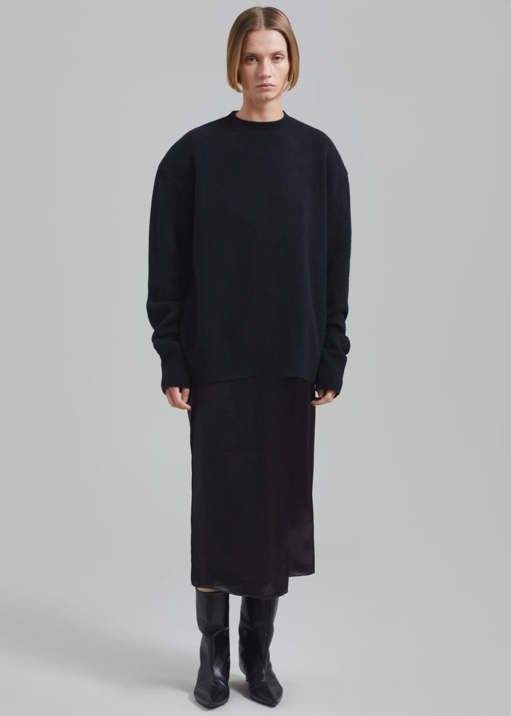 Rafaela Padded Knit Sweater - Black - Image 4