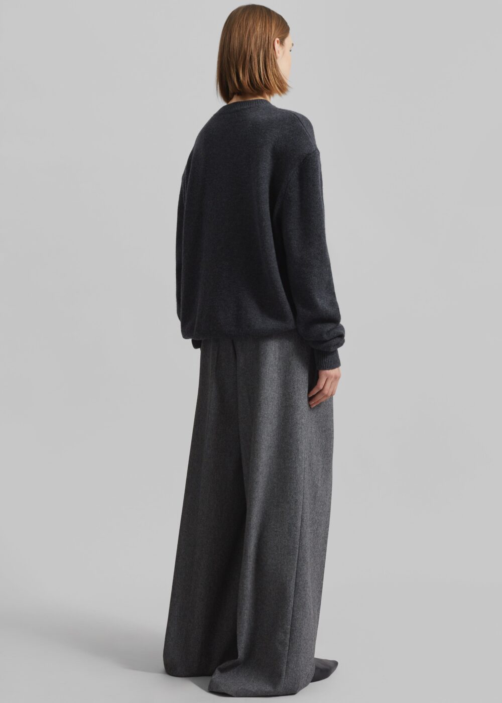 Rafaela Padded Knit Sweater - Dark Grey Melange - Image 10
