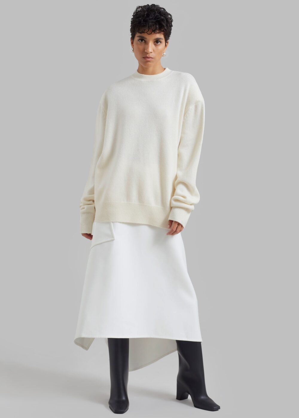 Rafaela Padded Knit Sweater - Ivory - Image 5