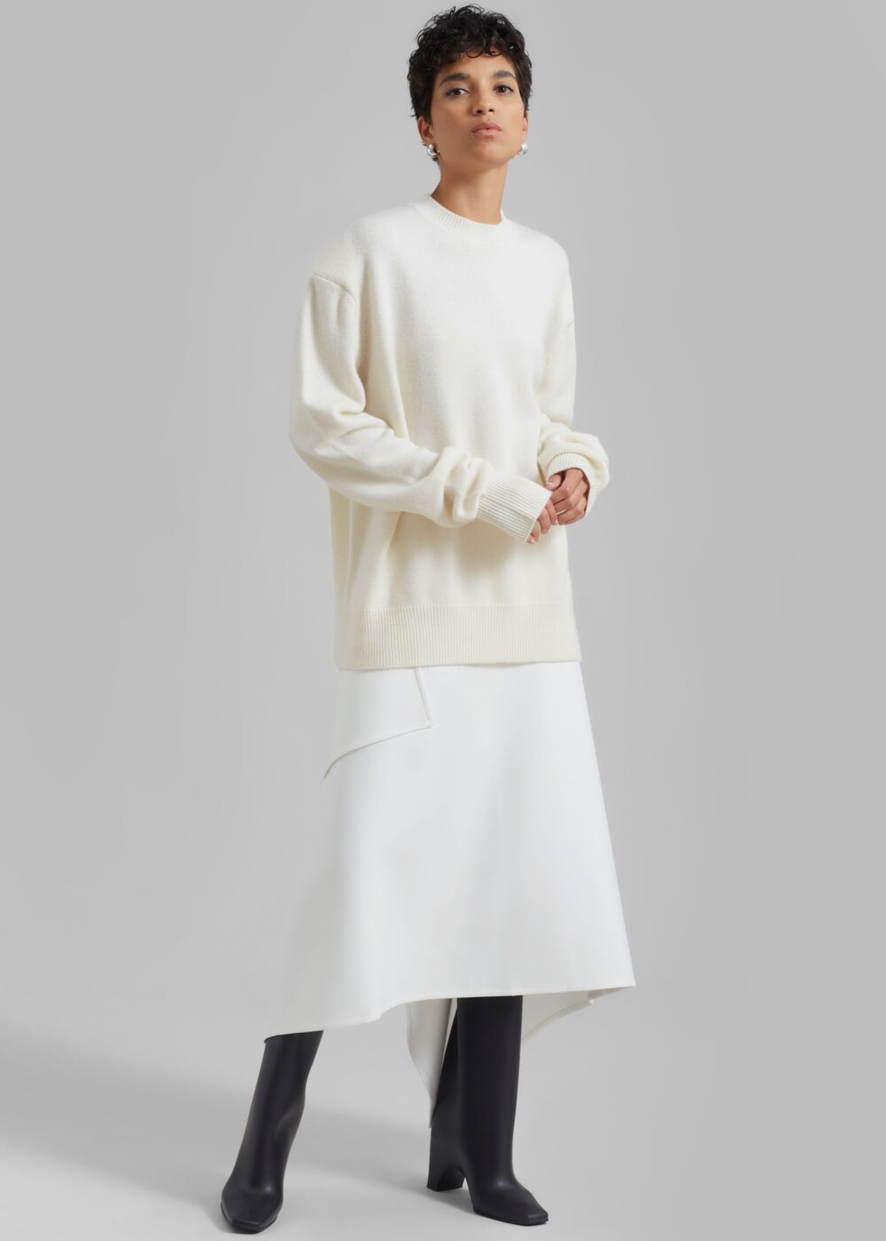 Rafaela Padded Knit Sweater - Ivory - Image 7