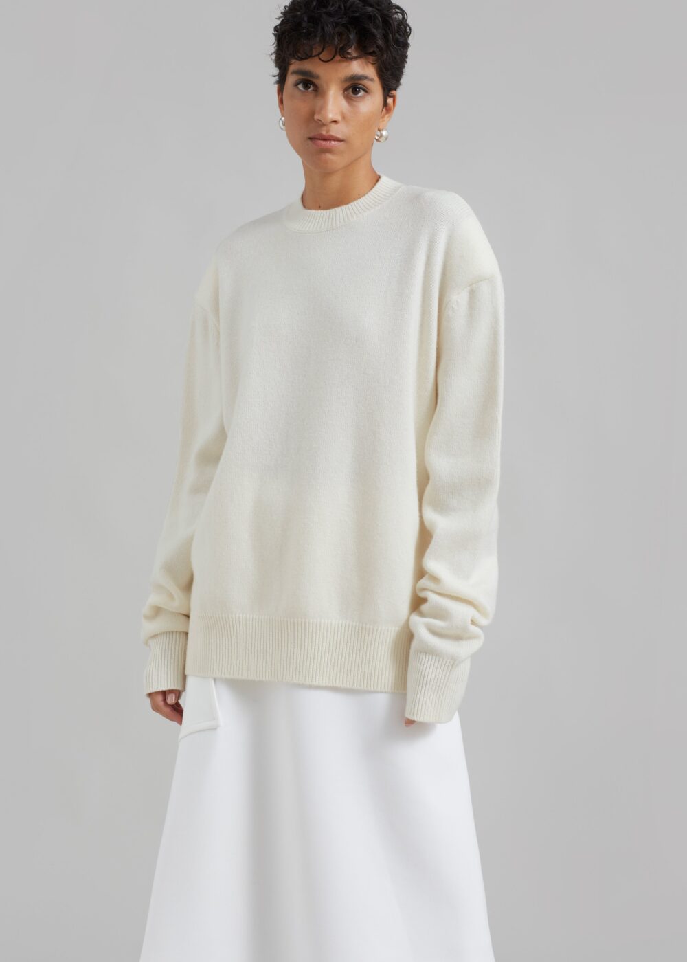 Rafaela Padded Knit Sweater - Ivory - Image 4