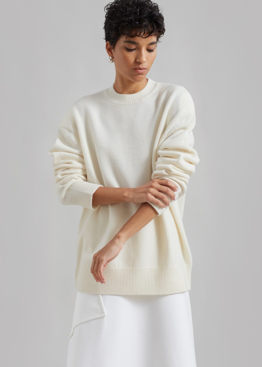 Rafaela Padded Knit Sweater - Ivory - Image 6