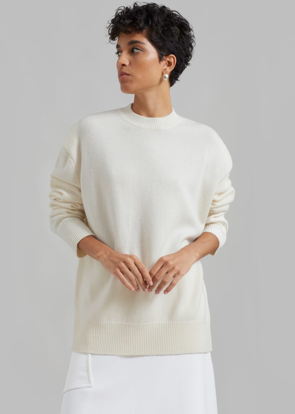 Rafaela Padded Knit Sweater - Ivory - Image 8